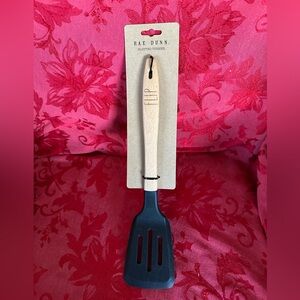 Rae Dunn silicone Slotted Turner with engraved FLIP wood handle